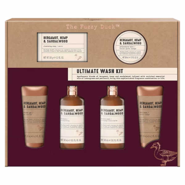 Baylis & Harding The Fuzzy Duck Bergamot, Hemp & Sandalwood Men's Ultimate Wash Kit Gift Set
