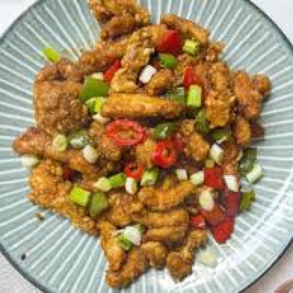 Crispy Shredded Chicken with LA Chili Sauce (sweet n Spicy) (1,2,3,5)