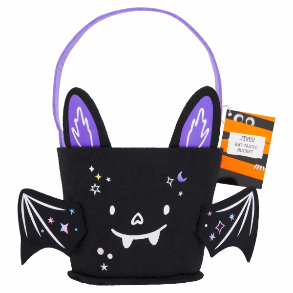 Halloween Fabric Bat Loot Bucket