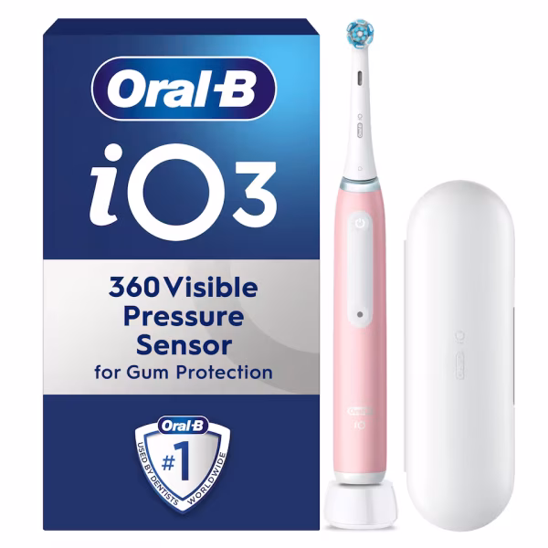 Oral-B Io3 Matte Pink Electric Toothbrush Plus Travel Case